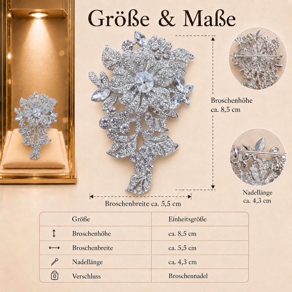 Jardin d’Argent – silberfarbene Statement-Brosche für Hunde & Katzen