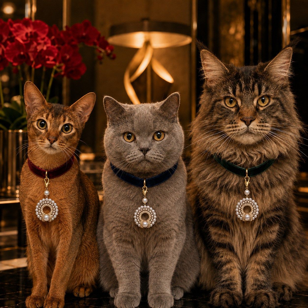 Élodie • Perlen-Halsbandanhänger mit Karabinerhaken für Hunde & Katzen