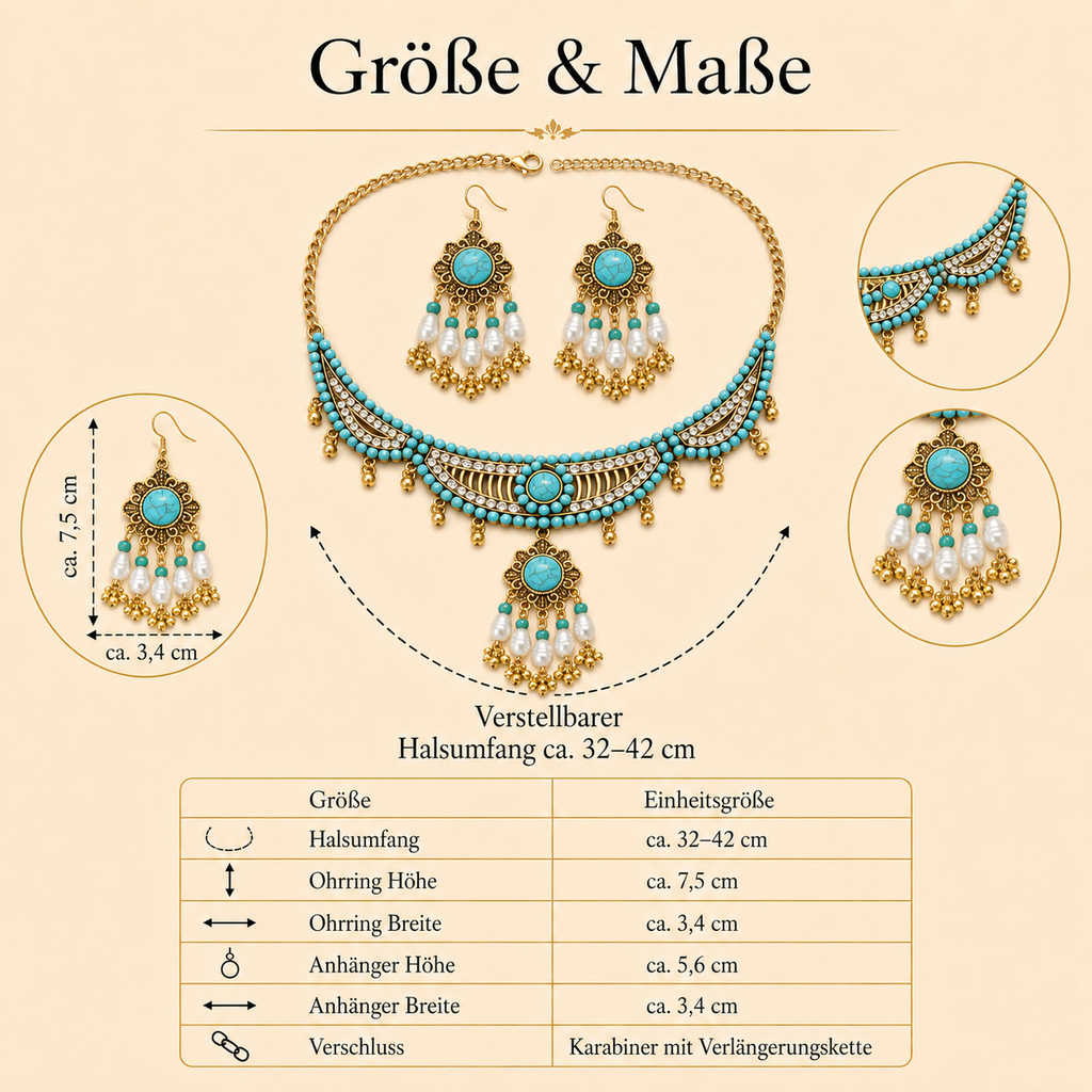 Azura • Größe L–XL • Schmuckset mit Tiercollier & Ohrhängern für Hunde & Lieblingsmenschen
