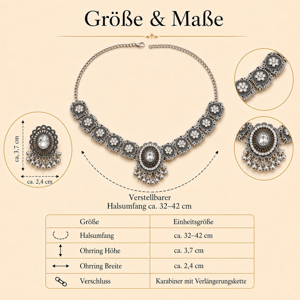 Sélène • Größe L–XL • Schmuckset mit Tiercollier & Ohrhängern für Hunde & Lieblingsmenschen